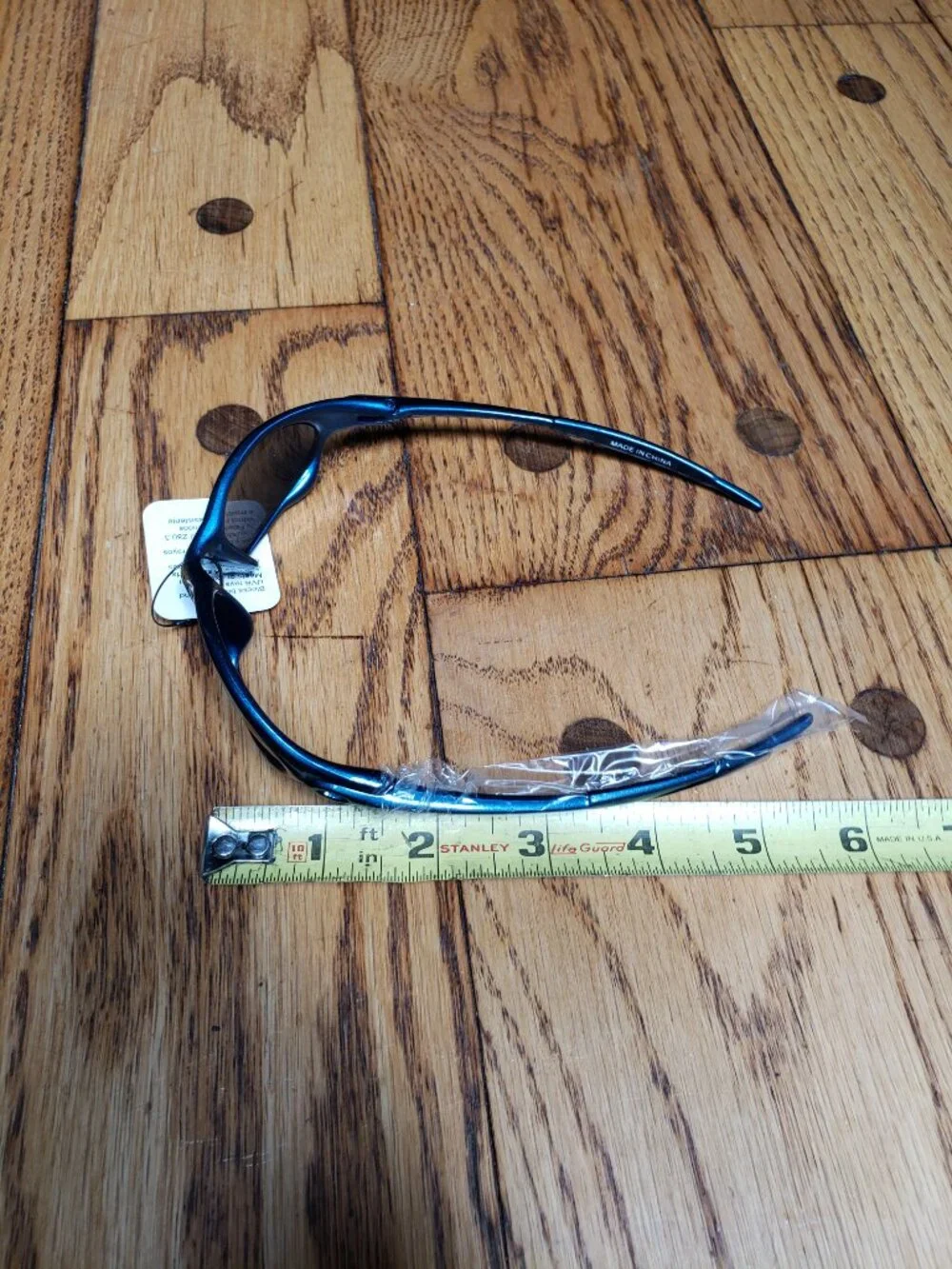 Vintage Kids Sporty Wrap Sunglasses Metallic Blue NOS